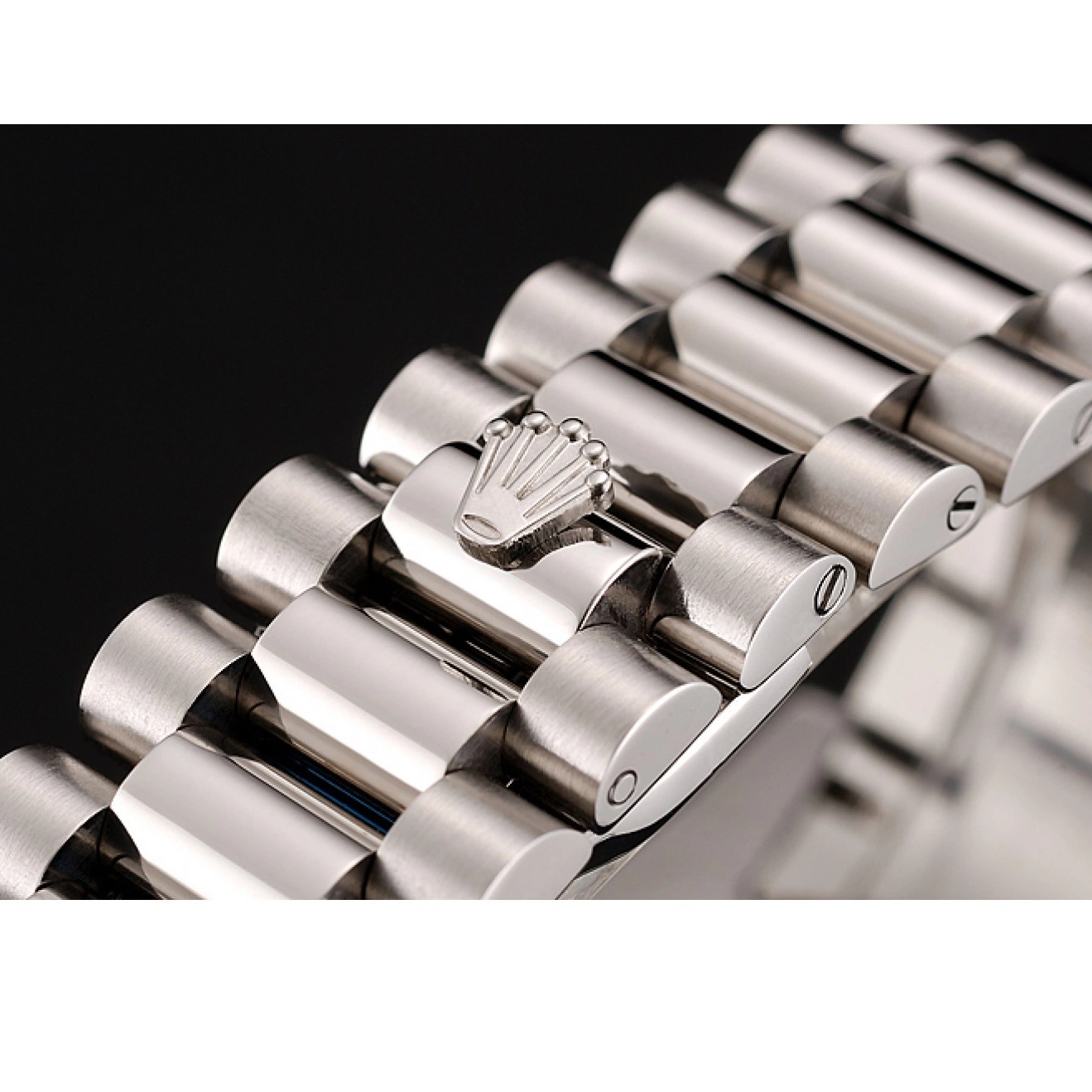 MiroTime 0825 Swiss Rolex Day-Date Black Dial Diamond Case Diamond Numerals Stainless Steel Bracelet 1453966